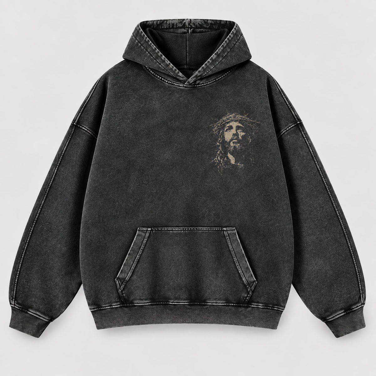Jesus Crown of Thorns Washed Hoodie
