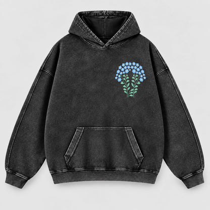 His Love Endures Forever Washed Hoodie – Boho Wildflower Christian Hoodie