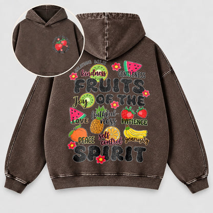 Fruits of the Spirit Washed Hoodie - Fruit Christian Hoodie