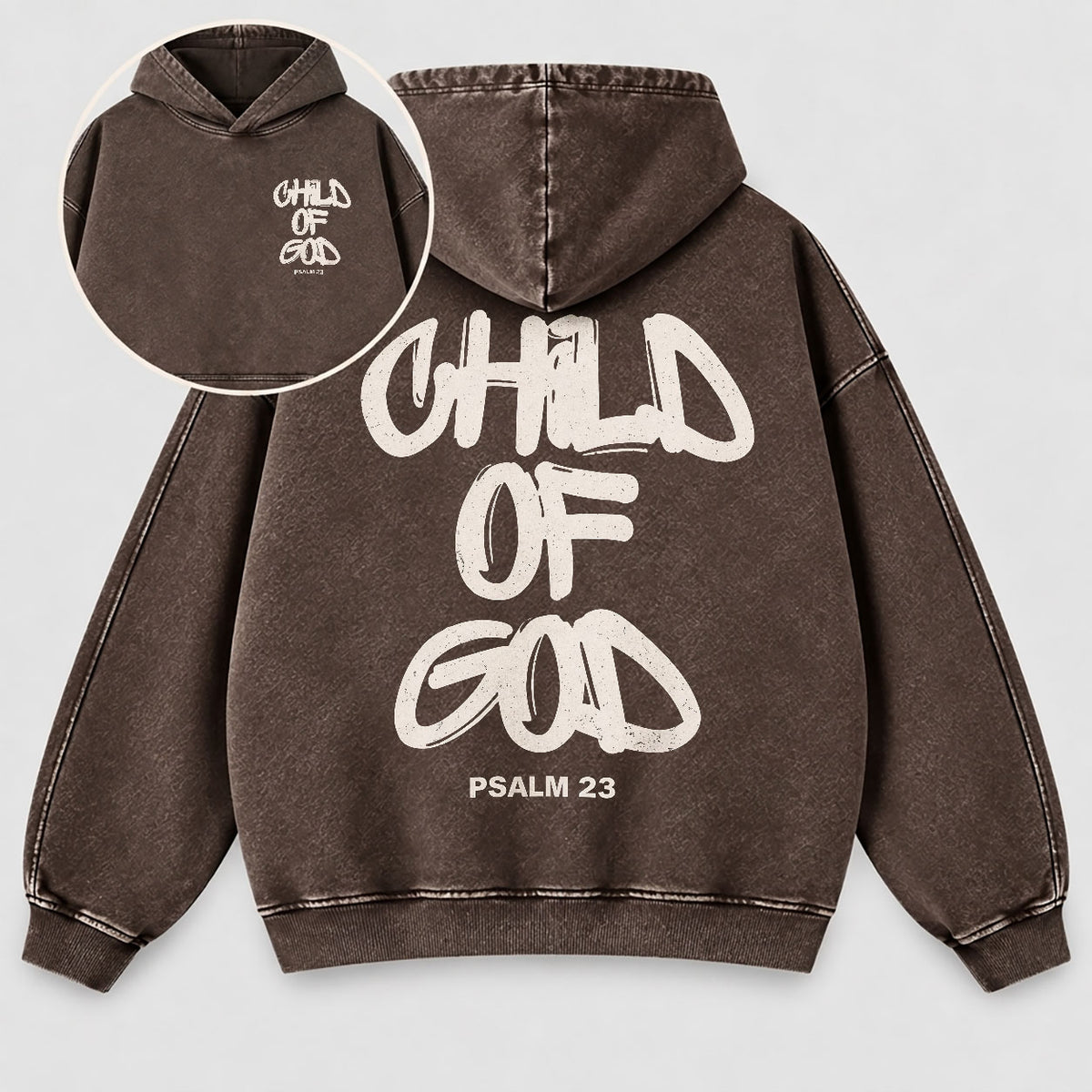 Child of God Washed Hoodie – Graffiti Streetwear Christian Hoodie