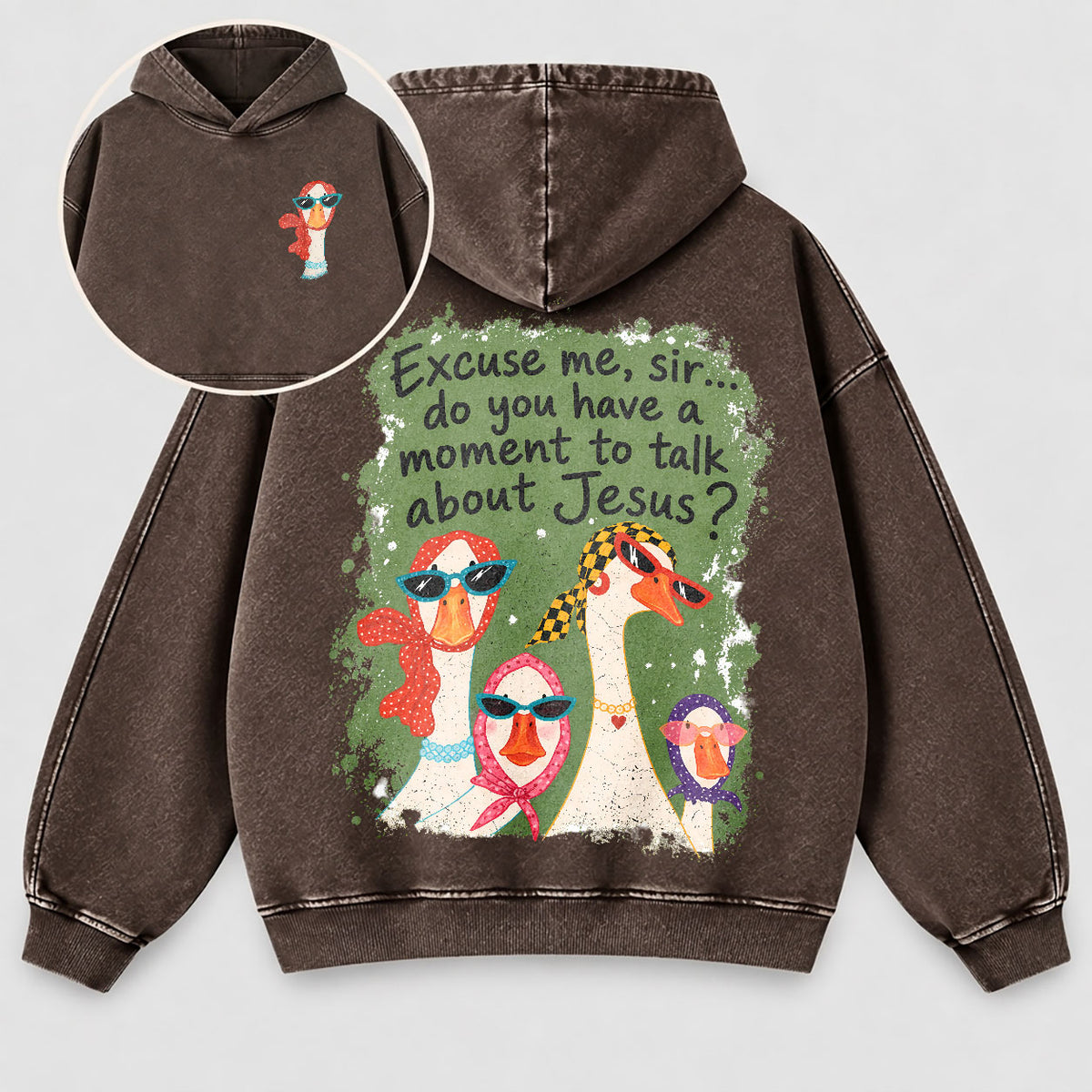 Excuse Me Sir Washed Hoodie