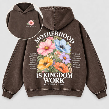 Motherhood Is Kingdom Work Washed Hoodie