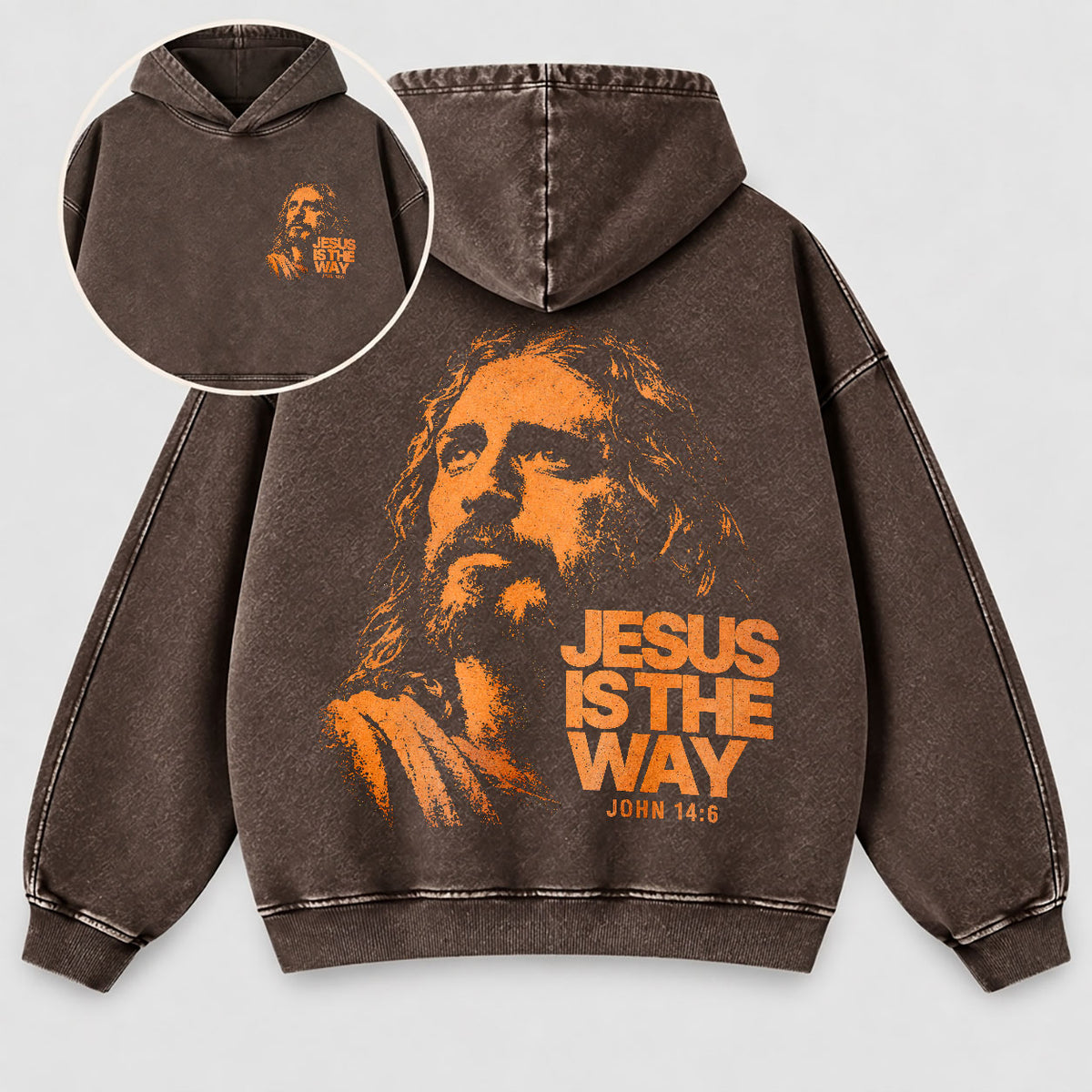 Jesus Is The Way Washed Hoodie