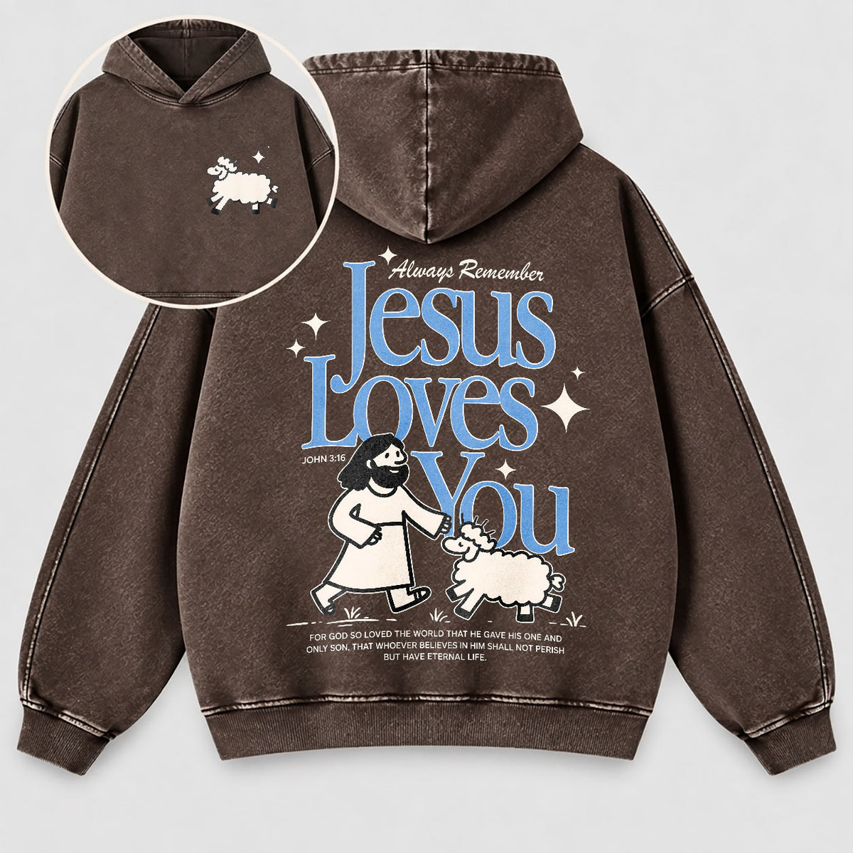 Jesus Loves You Washed Hoodie