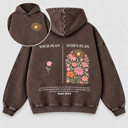 Your Plan God’s Plan Washed Hoodie – Wildflower Christian Hoodie