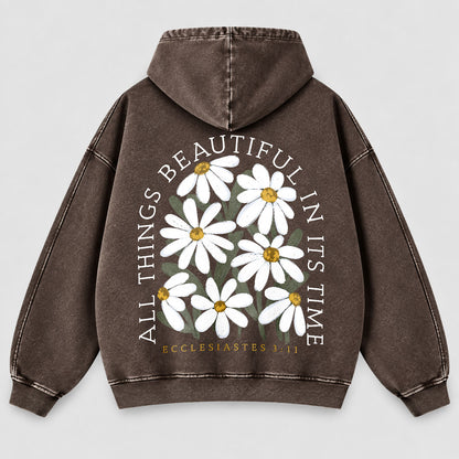 All Things Beautiful In Its Time Washed Hoodie