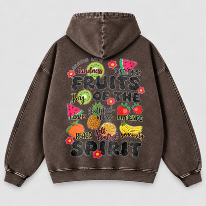 Fruits of the Spirit Washed Hoodie - Fruit Christian Hoodie