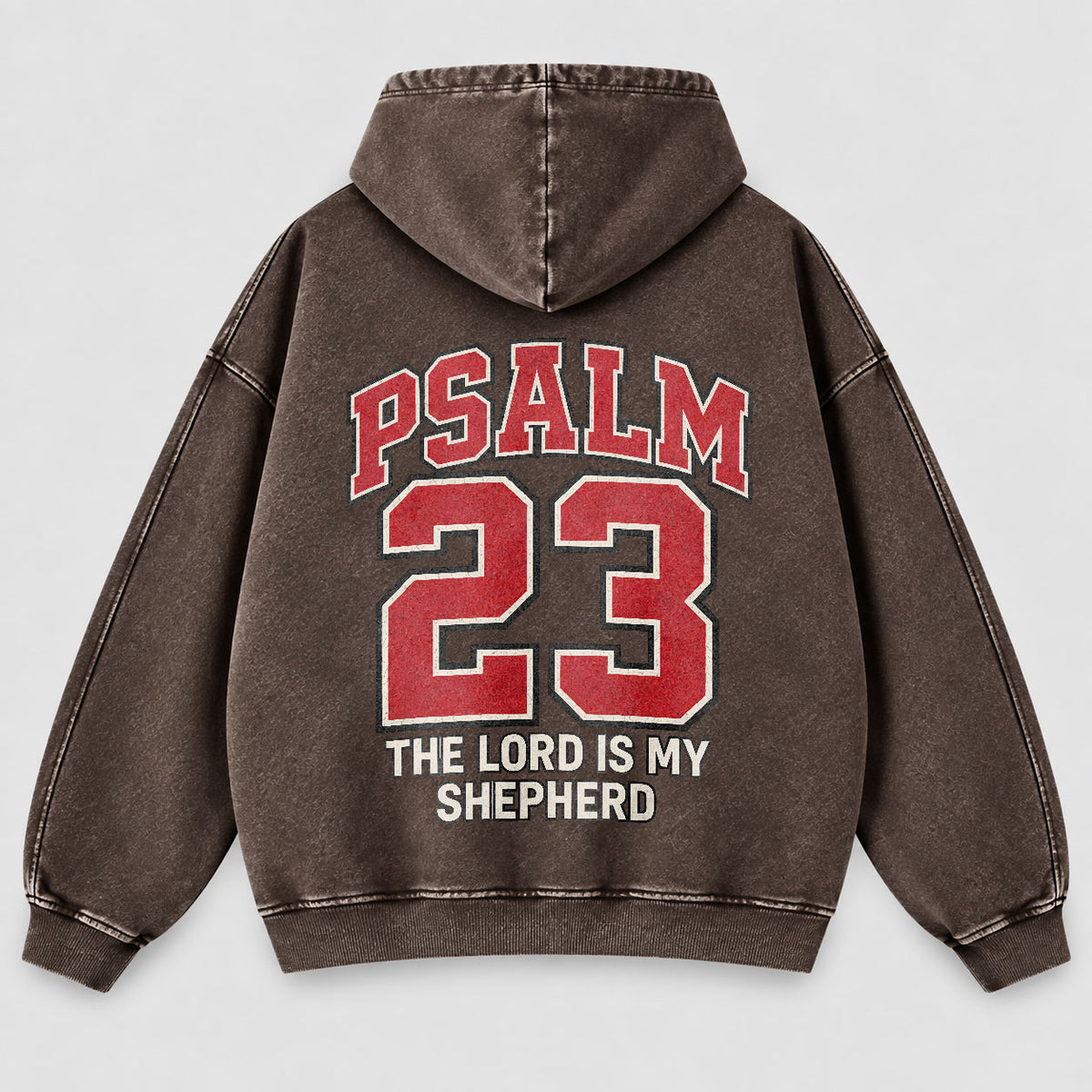 Psalm 23 Washed Hoodie – The Lord Is My Shepherd Varsity Christian Hoodie