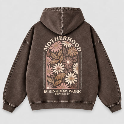 Motherhood Is Kingdom Work Washed Hoodie