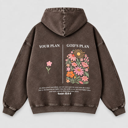 Your Plan God’s Plan Washed Hoodie – Wildflower Christian Hoodie