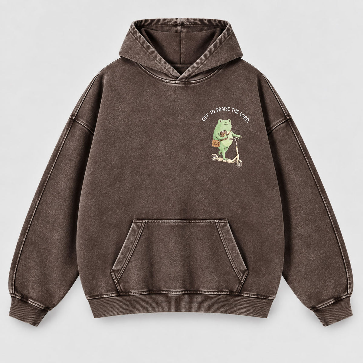 Off To Praise The Lord Washed Hoodie –  Funny Christian Hoodie