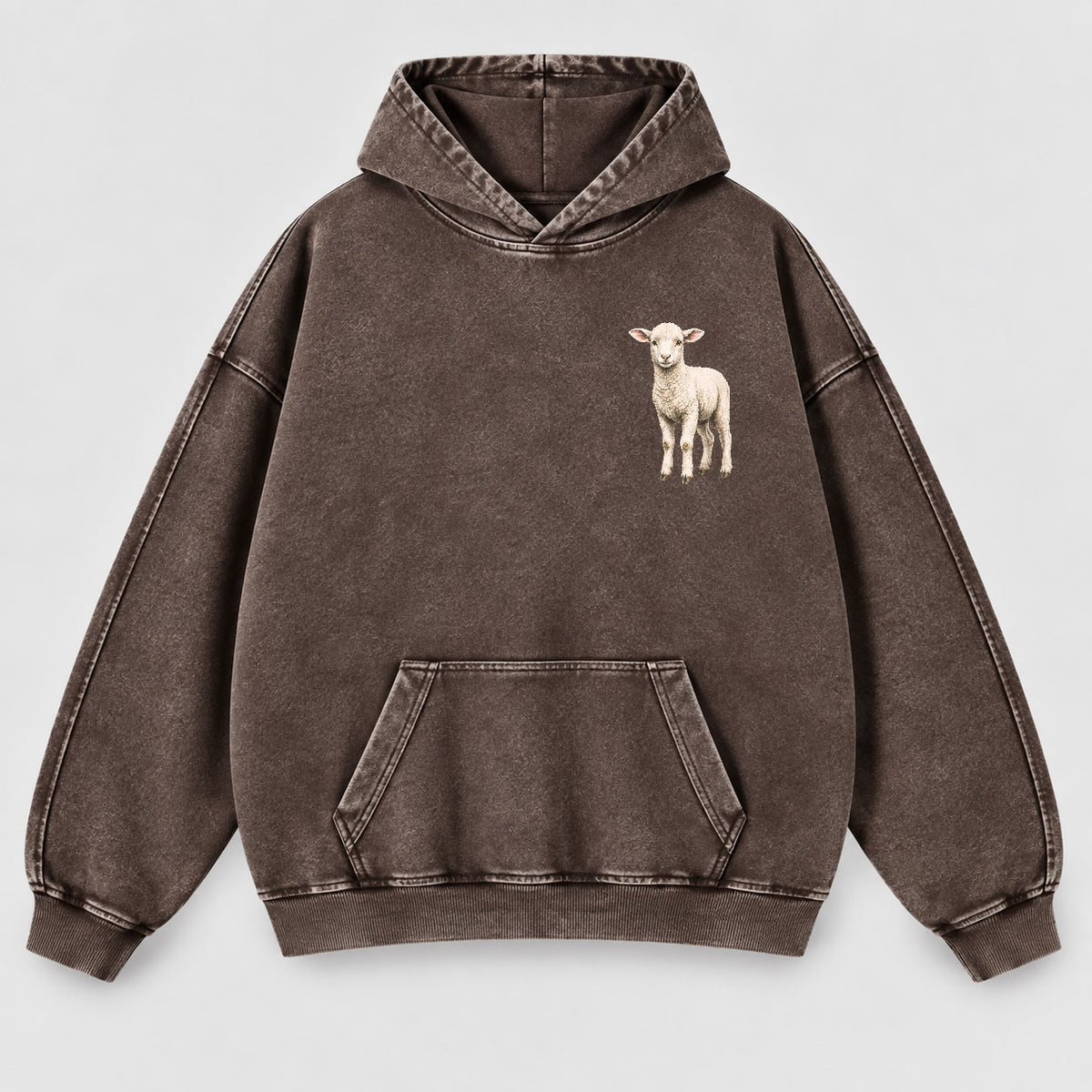 Led By Grace Washed Hoodie –  Wildflower Christian Hoodie