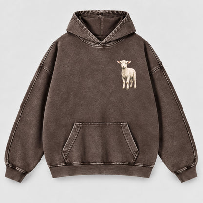 Led By Grace Washed Hoodie –  Wildflower Christian Hoodie