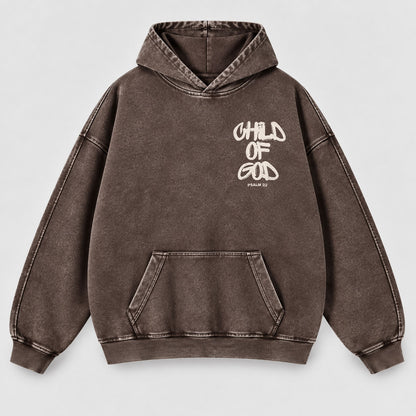 Child of God Washed Hoodie – Graffiti Streetwear Christian Hoodie
