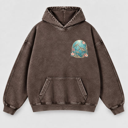 When You Go Through Deep Waters Washed Hoodie – Sea Turtle Isaiah 43:2