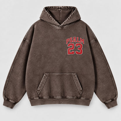 Psalm 23 Washed Hoodie – The Lord Is My Shepherd Varsity Christian Hoodie