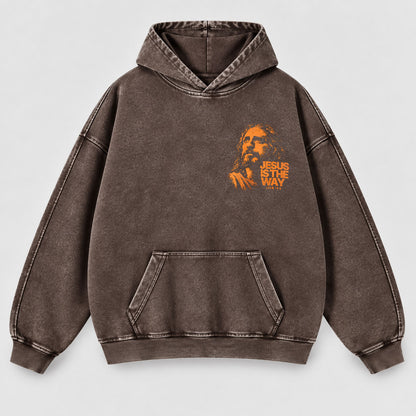 Jesus Is The Way Washed Hoodie