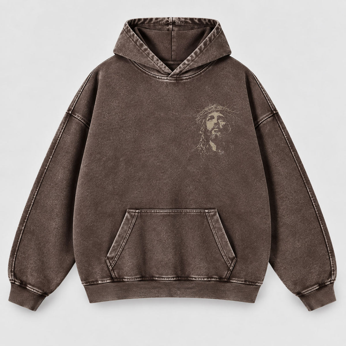 Jesus Crown of Thorns Washed Hoodie