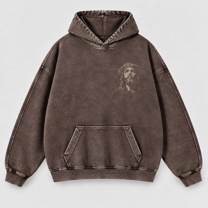 Jesus Crown of Thorns Washed Hoodie