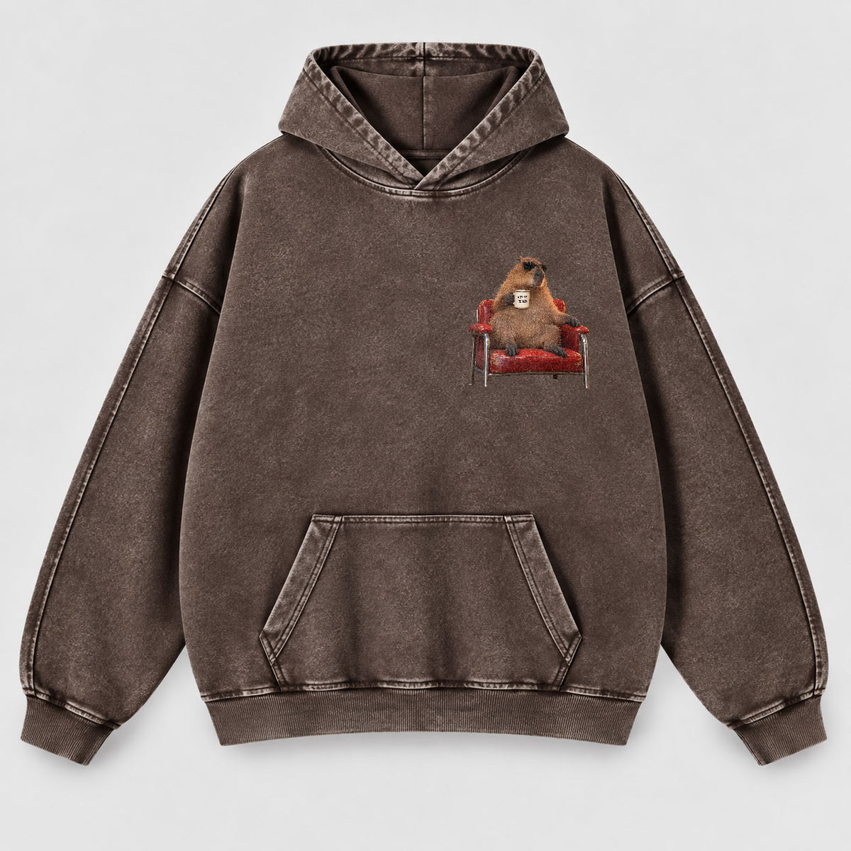 Take It Up With Jesus Hoodie – Funny Capybara Christian Washed Hoodie