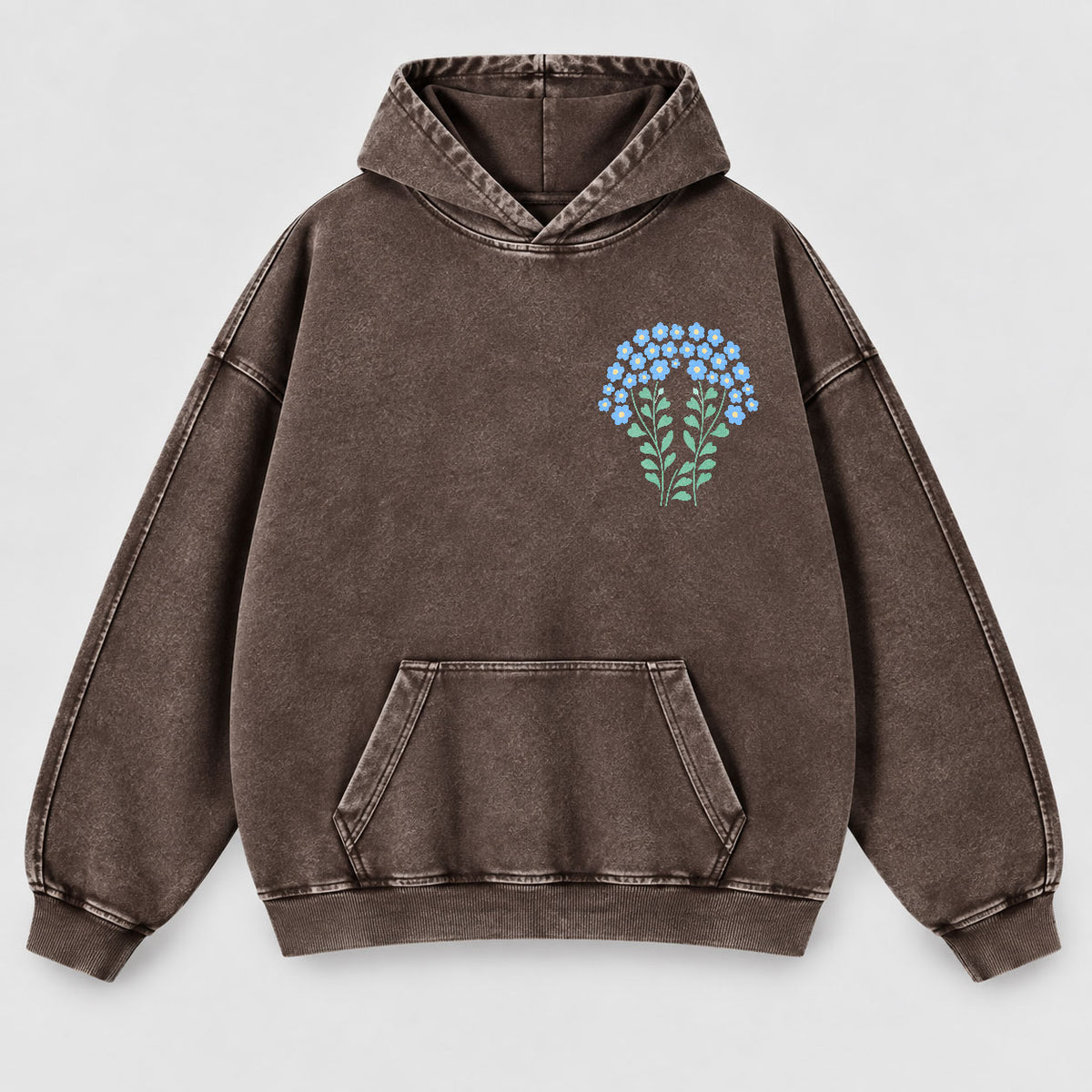 His Love Endures Forever Washed Hoodie – Boho Wildflower Christian Hoodie