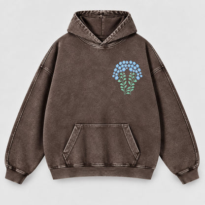 His Love Endures Forever Washed Hoodie – Boho Wildflower Christian Hoodie