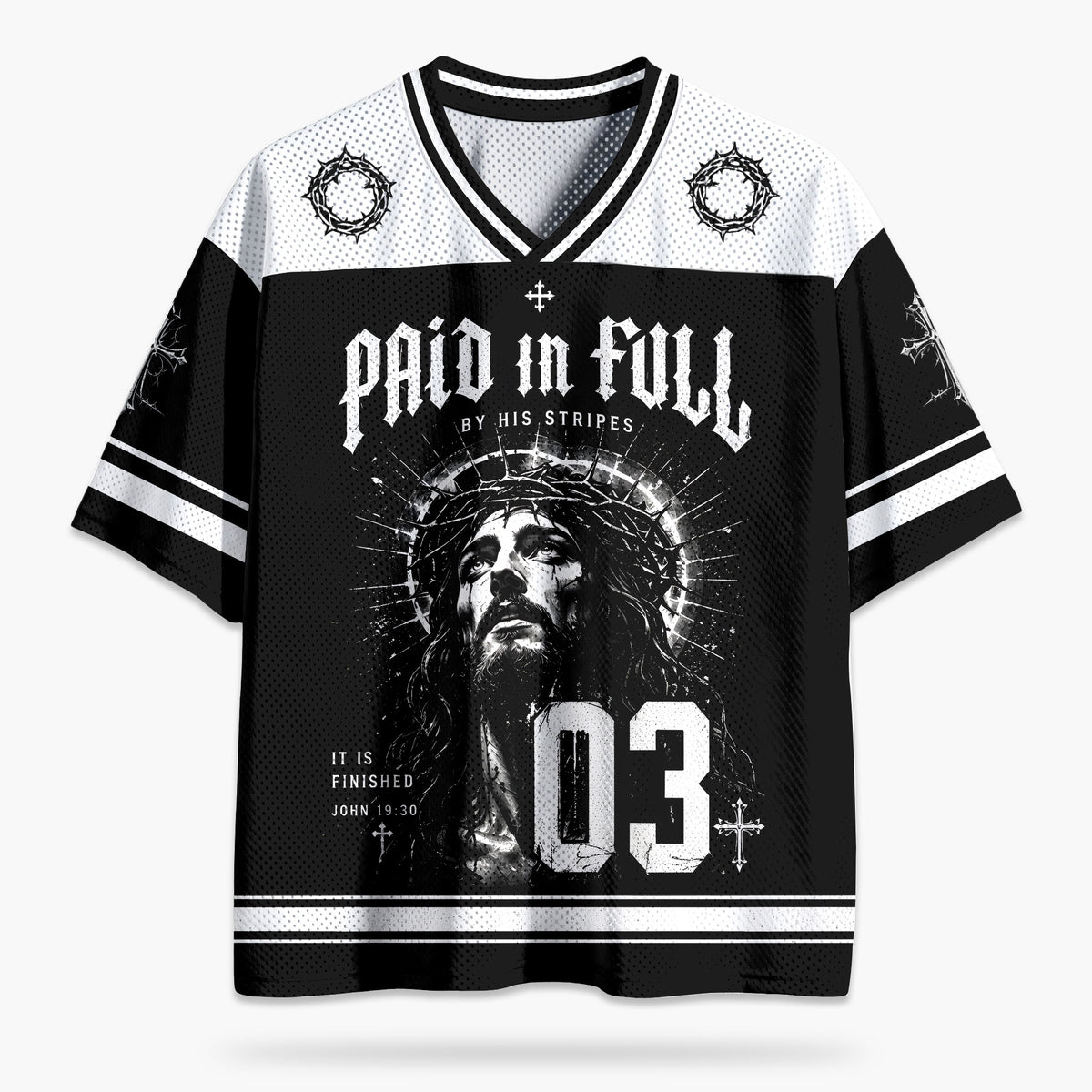 Gothic Crest Graphic Mesh Jersey