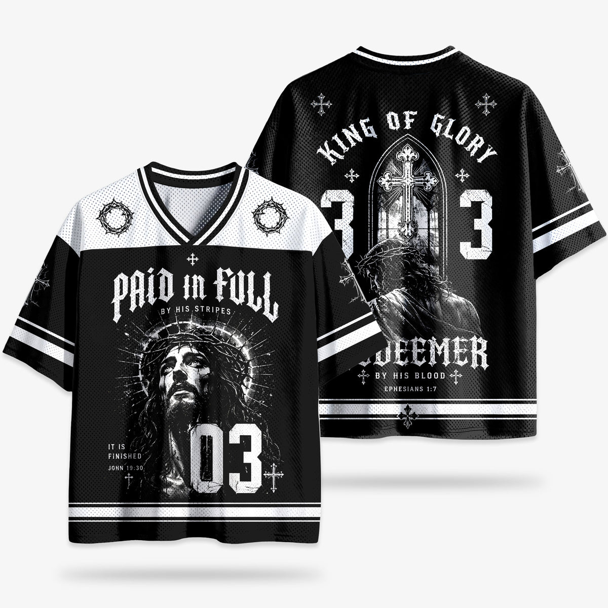 Gothic Crest Graphic Mesh Jersey