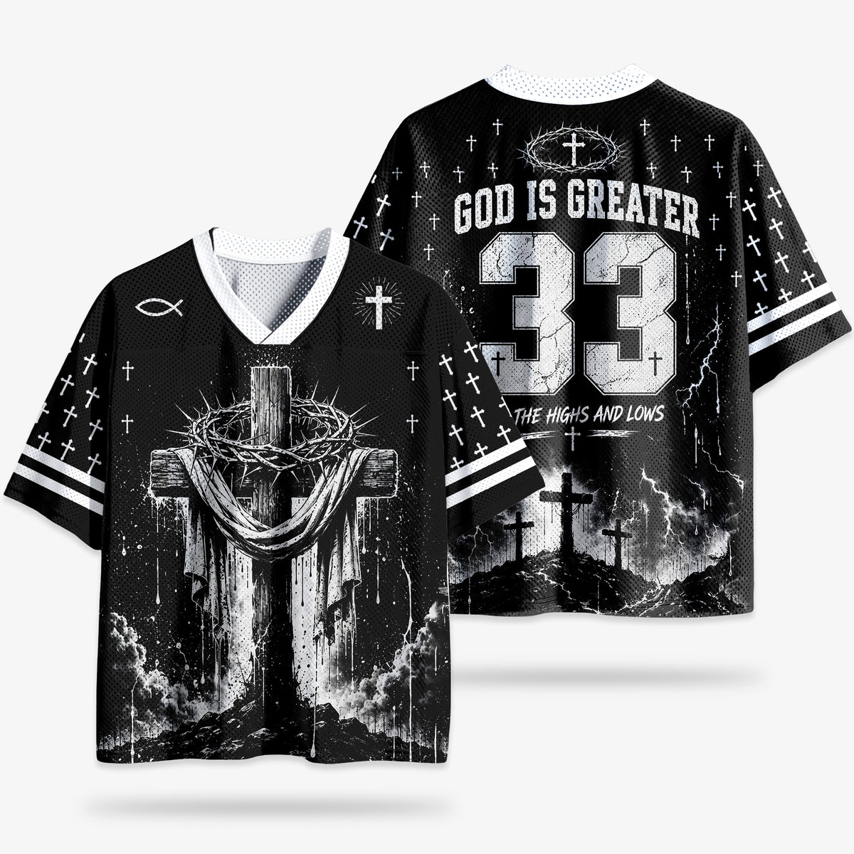 GOD is Greater Black Mesh Jersey