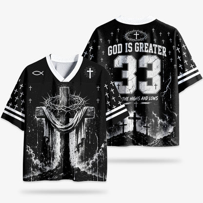 GOD is Greater Black Mesh Jersey