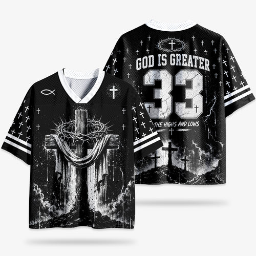GOD is Greater Black Mesh Jersey
