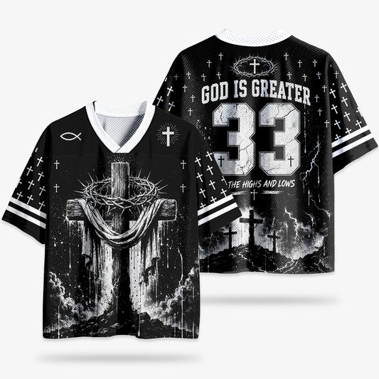 GOD is Greater Black Mesh Jersey
