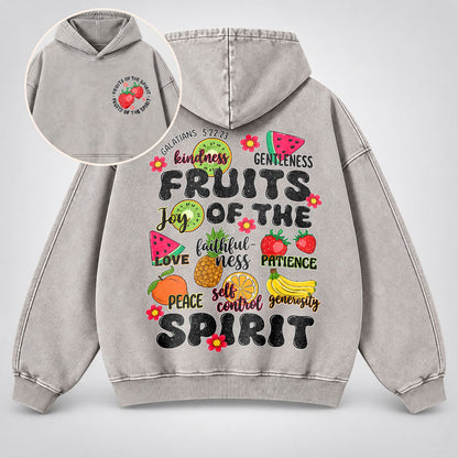 Fruits of the Spirit Washed Hoodie - Fruit Christian Hoodie