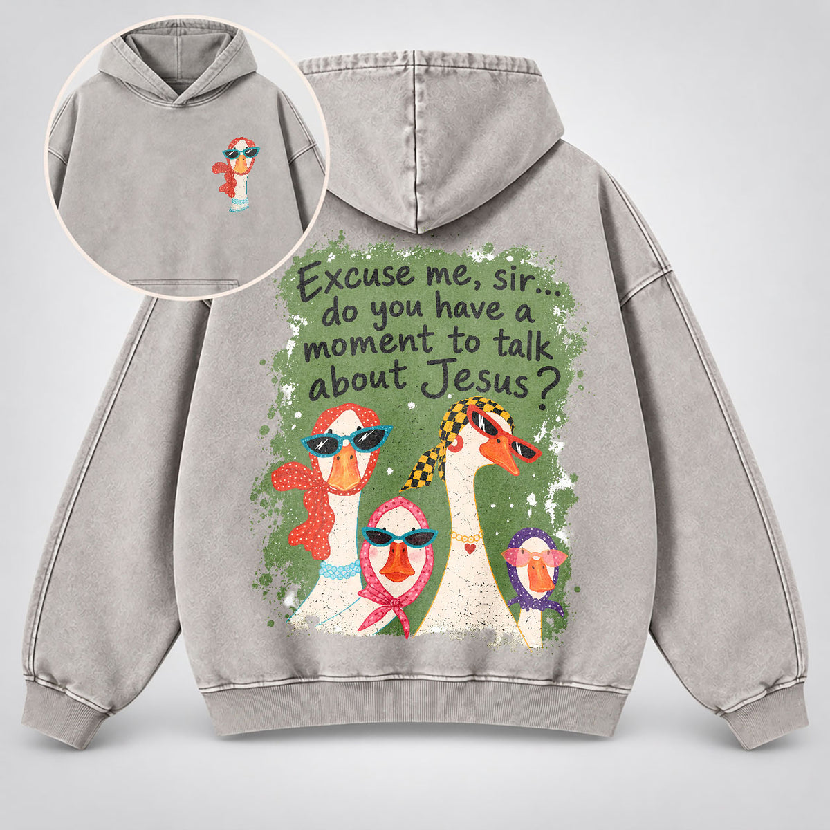 Excuse Me Sir Washed Hoodie