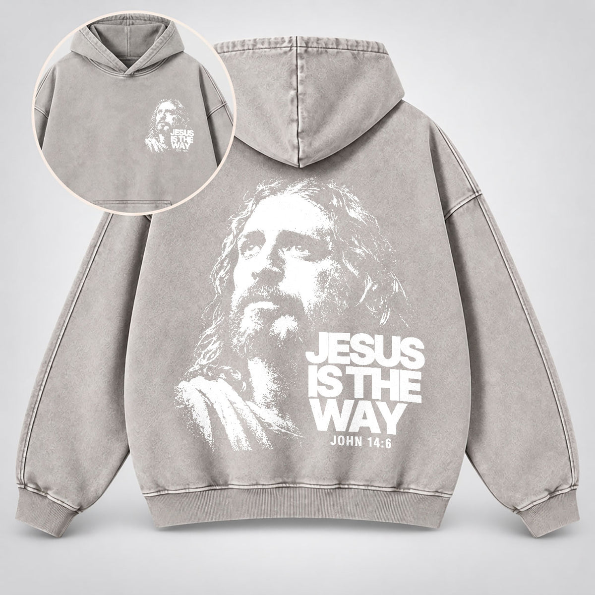 Jesus Is The Way Washed Hoodie