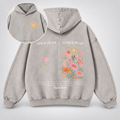 Your Plan God’s Plan Washed Hoodie – Wildflower Christian Hoodie