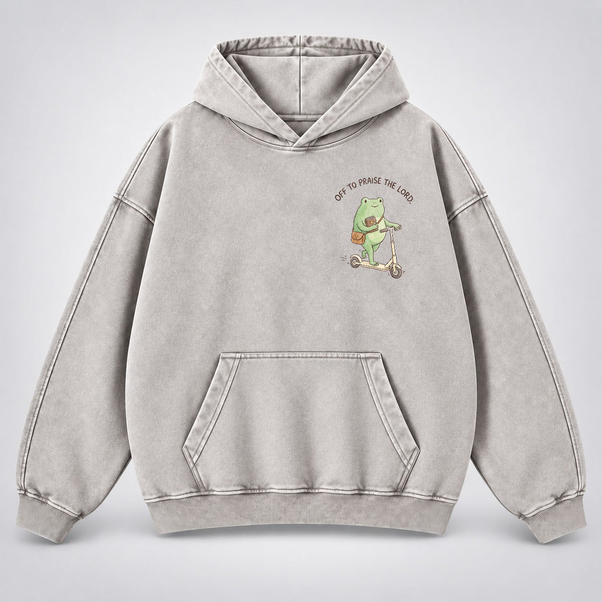 Off To Praise The Lord Washed Hoodie –  Funny Christian Hoodie