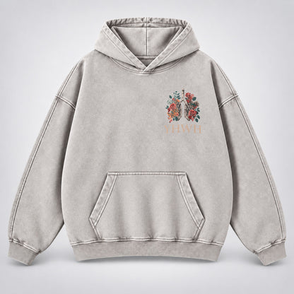 YHWH Our Very Breath Speaks His Name Washed Hoodie