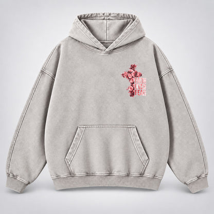 Faith Over Fear Washed Hoodie - Roses & Crown of Thorns Vintage Christian Hoodie