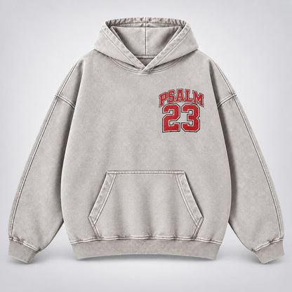 Psalm 23 Washed Hoodie – The Lord Is My Shepherd Varsity Christian Hoodie