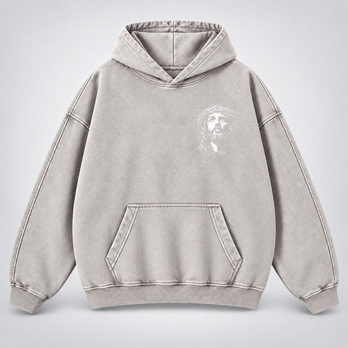 Jesus Crown of Thorns Washed Hoodie