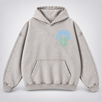 His Love Endures Forever Washed Hoodie – Boho Wildflower Christian Hoodie