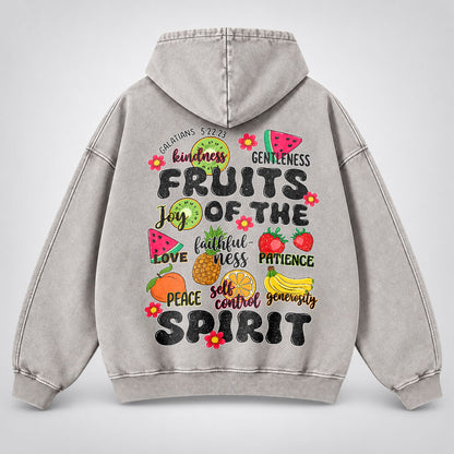 Fruits of the Spirit Washed Hoodie - Fruit Christian Hoodie