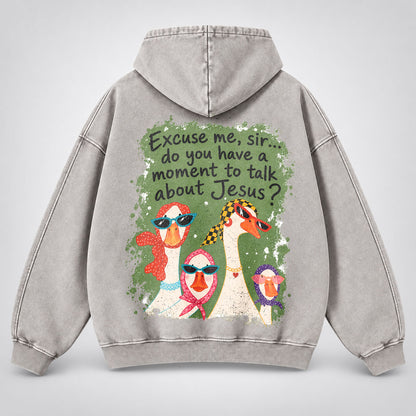 Excuse Me Sir Washed Hoodie