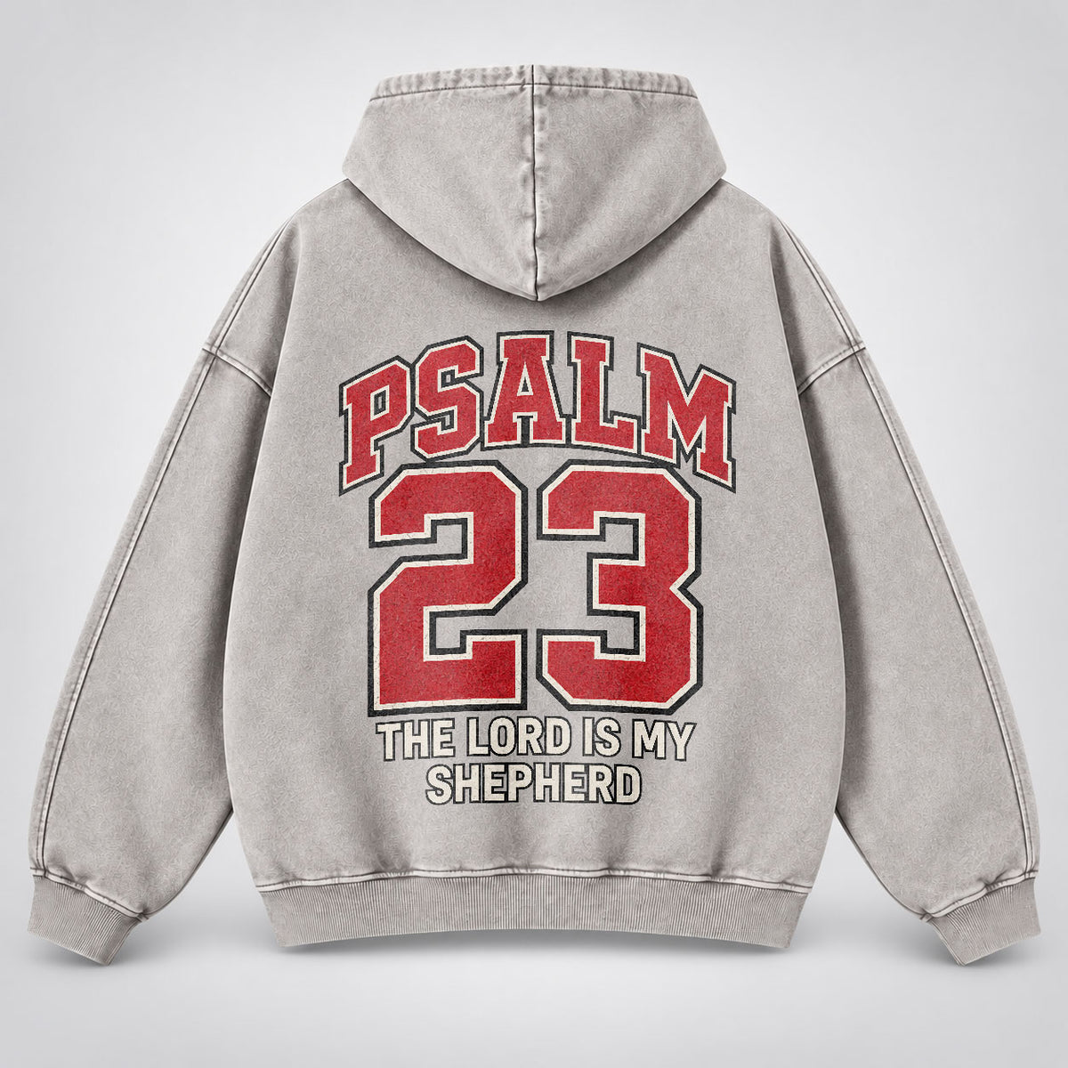 Psalm 23 Washed Hoodie – The Lord Is My Shepherd Varsity Christian Hoodie