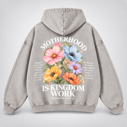 Motherhood Is Kingdom Work Washed Hoodie