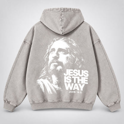 Jesus Is The Way Washed Hoodie