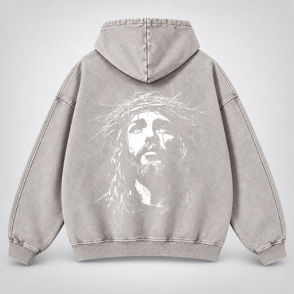 Jesus Crown of Thorns Washed Hoodie