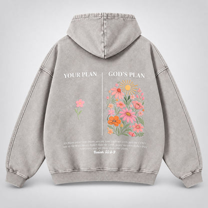 Your Plan God’s Plan Washed Hoodie – Wildflower Christian Hoodie