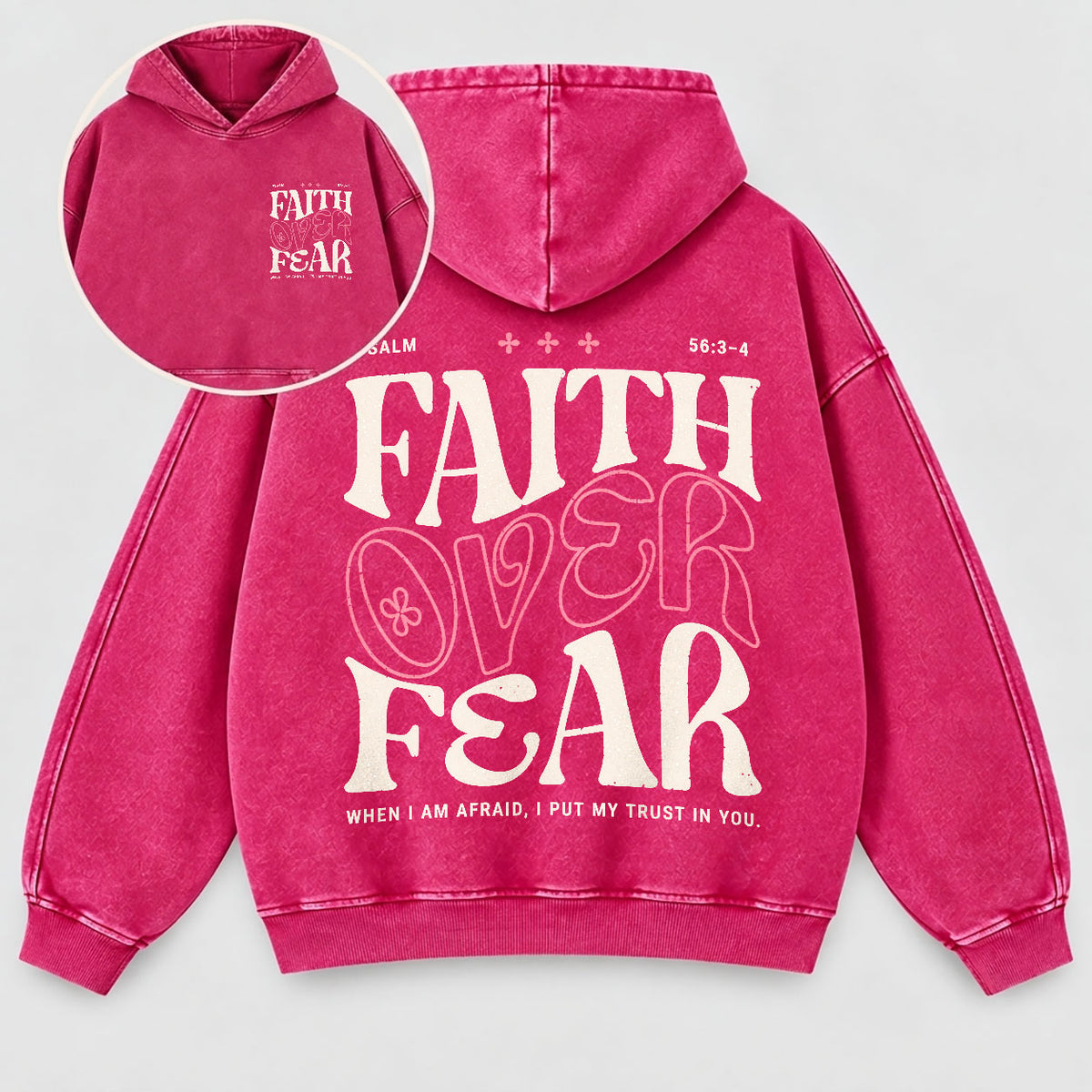 Faith Over Fear Washed Hoodie